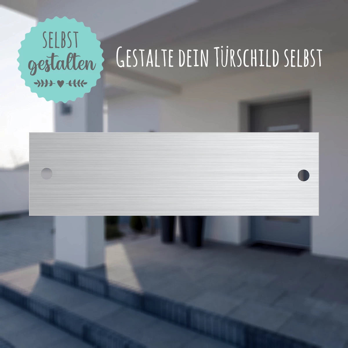 Türschild aus Edelstahl | 7x2 cm | mit Gravur