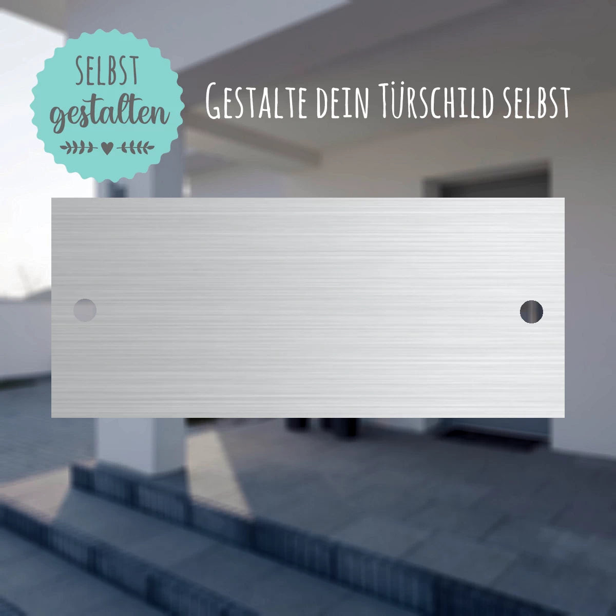 Türschild aus Edelstahl | 7x3 cm | mit Gravur