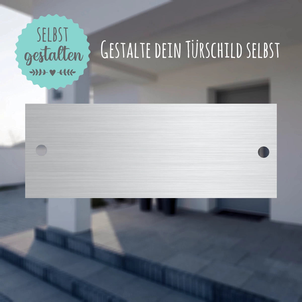 Türschild aus Edelstahl | 8x3 cm | mit Gravur