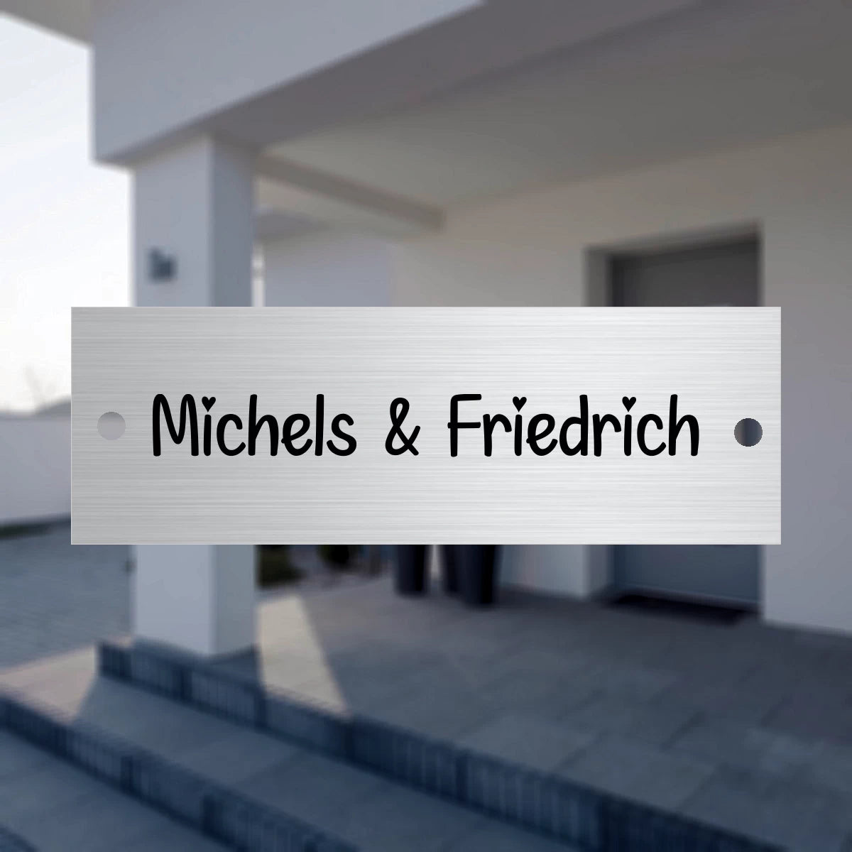Türschild aus Edelstahl | 9x3 cm | mit Gravur
