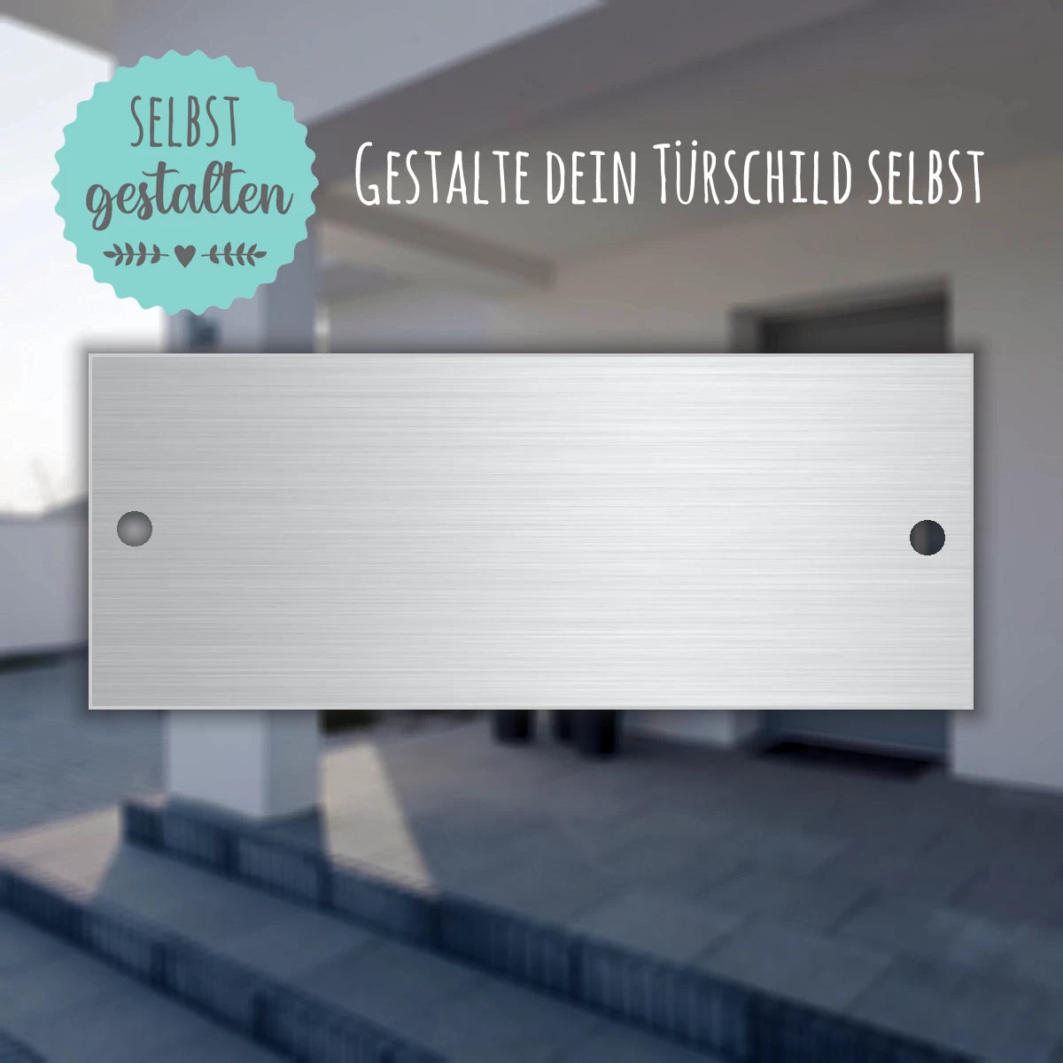 Türschild aus Edelstahl | 10x4 cm | mit Gravur