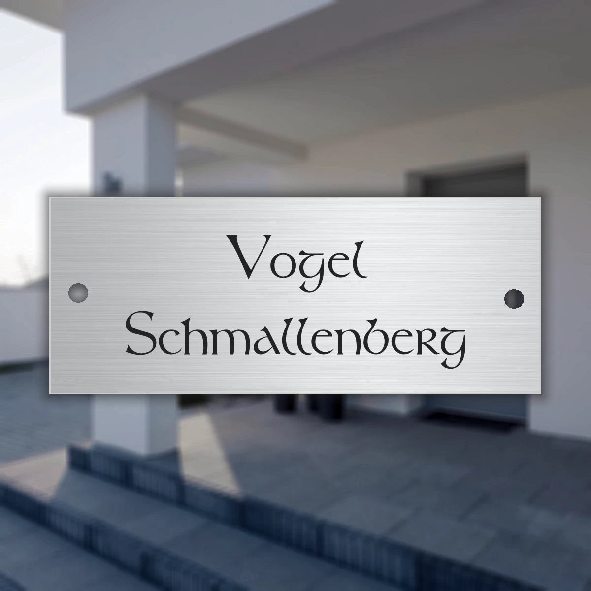 Türschild aus Edelstahl | 10x4 cm | mit Gravur