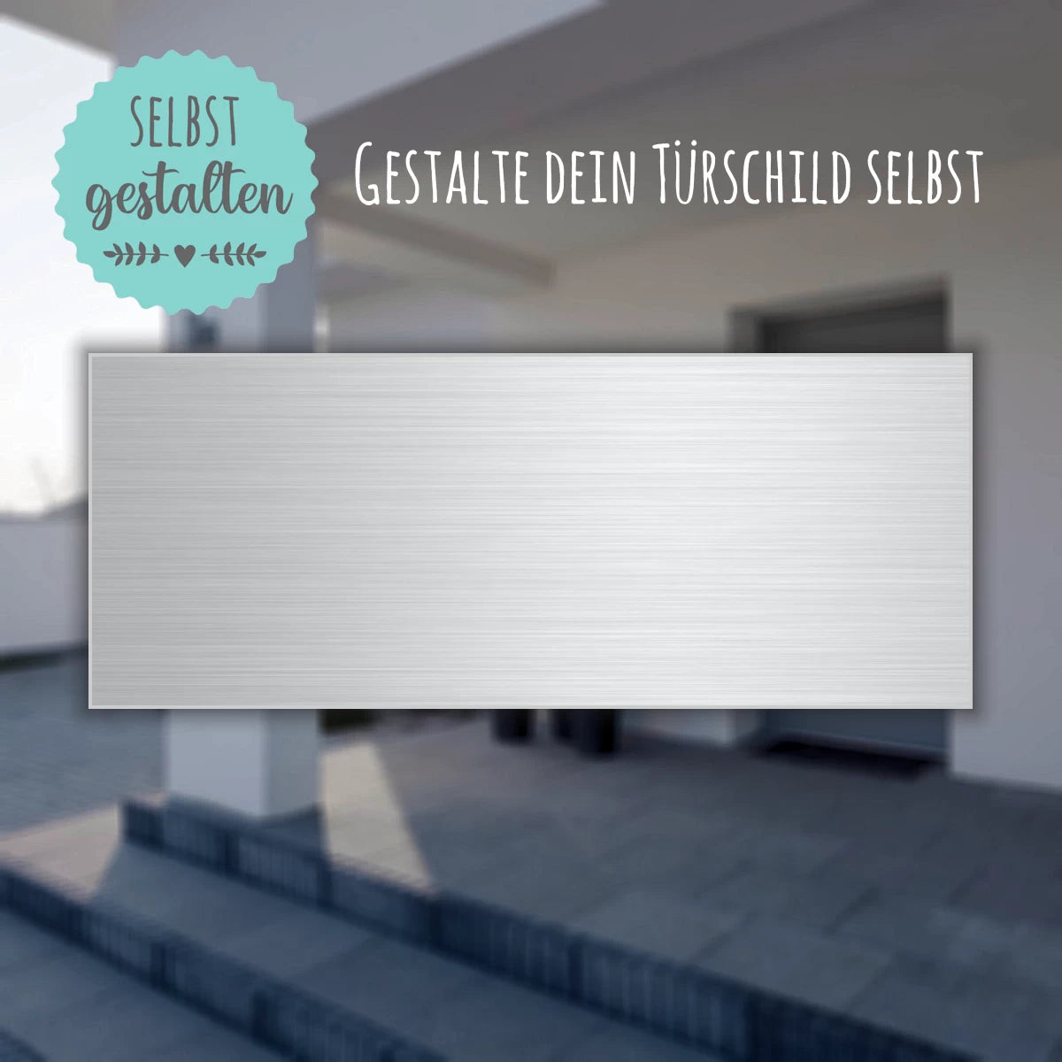Türschild aus Edelstahl | 10x4 cm | mit Gravur