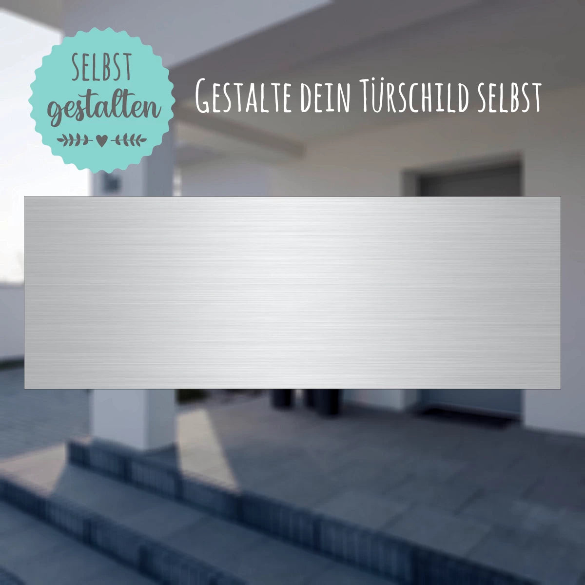 Türschild aus Edelstahl | 14x5 cm | mit Gravur