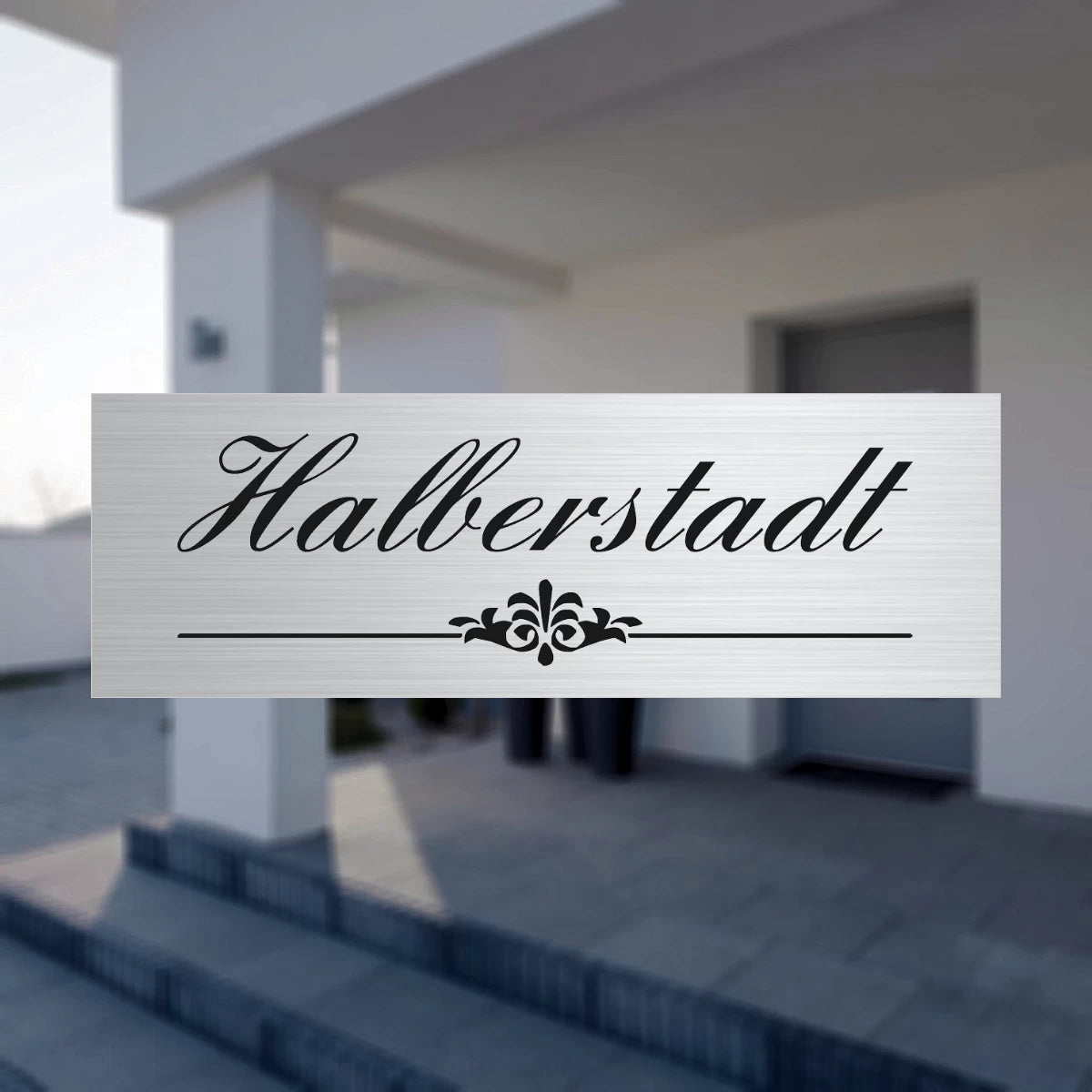 Türschild aus Edelstahl | 18x6 cm | mit Gravur